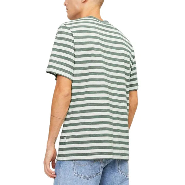 Jack & Jones GESTREIFT RUNDHALS - T-shirt con stampa - laurel wreath