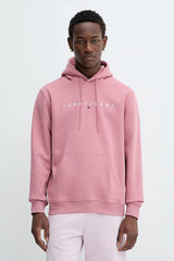 Tommy Jeans Men’s Pink Linear Logo Hoodie