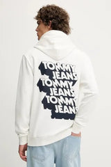 Tommy Jeans Men’s White Graphic Logo Hoodie