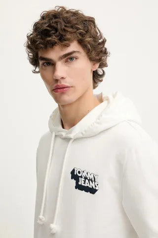 Tommy Jeans Men’s White Graphic Logo Hoodie