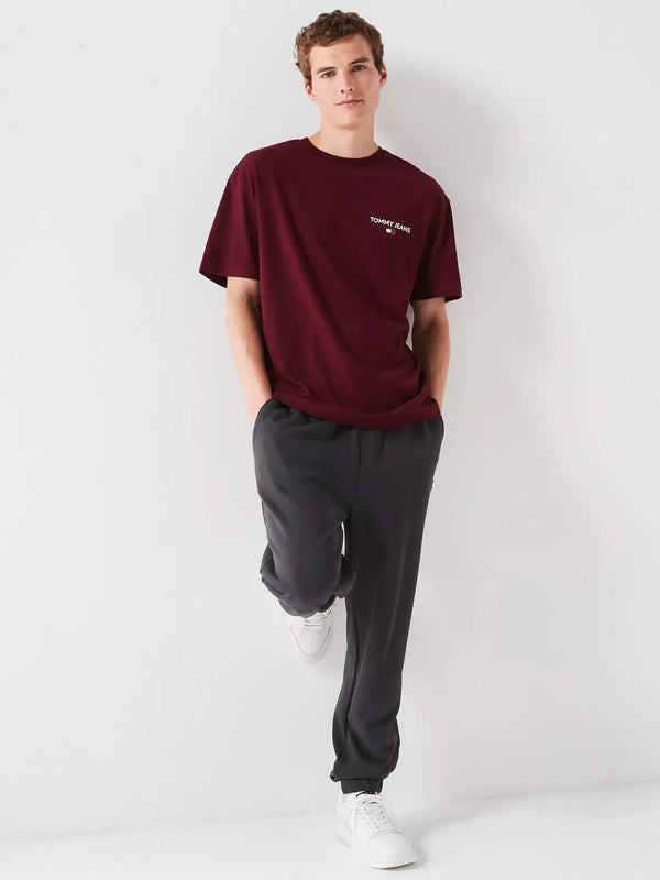Tommy Jeans Regular Fit Linear Back Print T-shirt - Dark Red