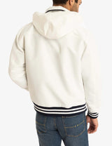 U.S. Polo Assn. Men’s White Hooded Jacket with Navy Trim