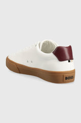 Hugo Boss Men's Aiden Sneakers Low-Top Shoes Big B Logo Open White