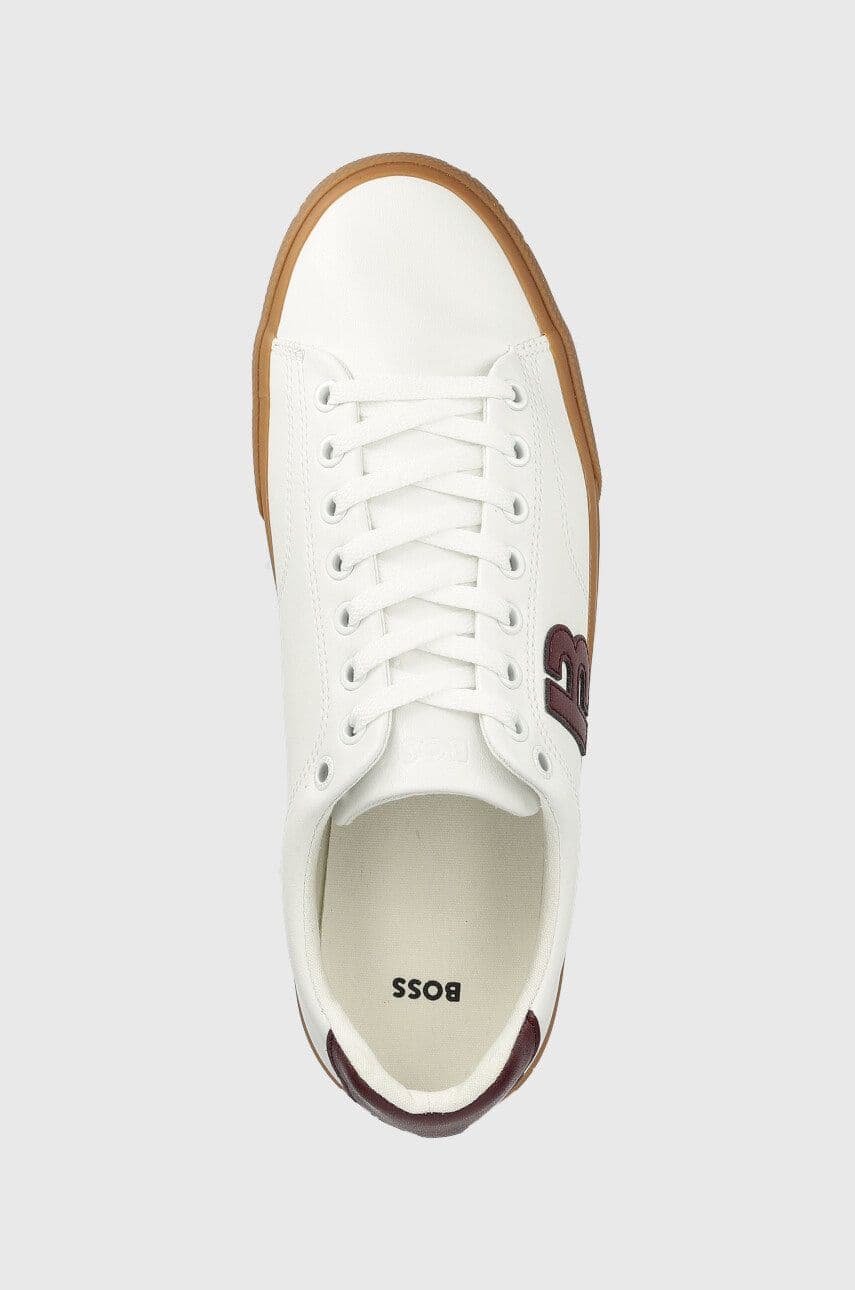 Hugo Boss Men's Aiden Sneakers Low-Top Shoes Big B Logo Open White