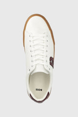 Hugo Boss Men's Aiden Sneakers Low-Top Shoes Big B Logo Open White