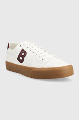 Hugo Boss Men's Aiden Sneakers Low-Top Shoes Big B Logo Open White