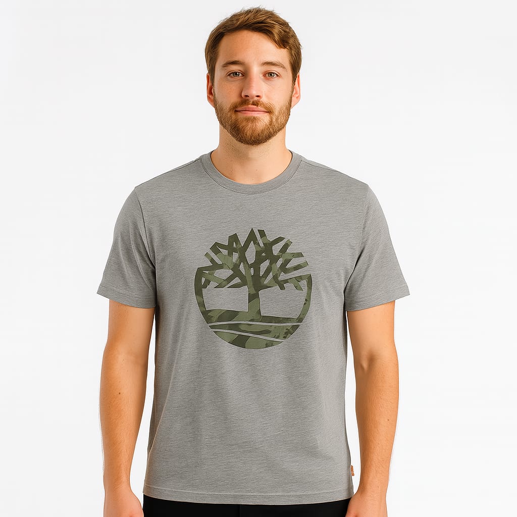 Timberland Men’s Grey Graphic Logo T-Shirt
