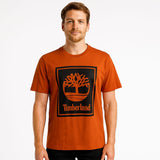 Timberland Men’s Rust Orange Logo T-Shirt