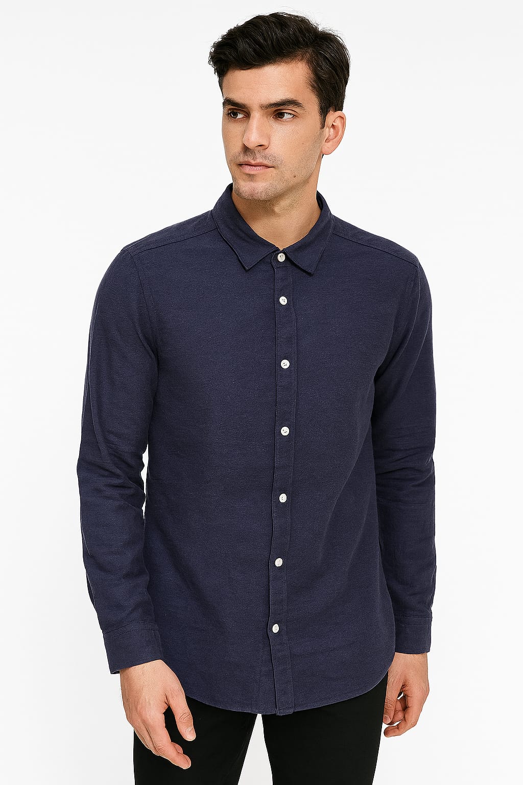 ONLY & SONS Navy Long Sleeve Button-Up Shirt