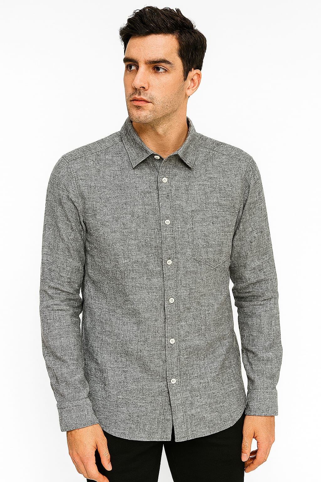 ONLY & SONS Dark Grey Long Sleeve Casual Shirt