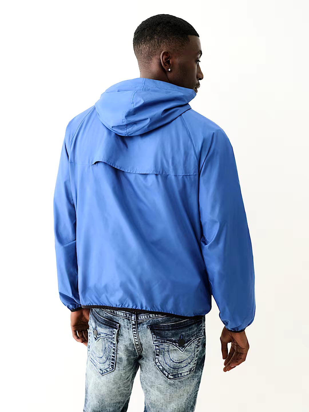 True Religion Men’s Blue Lightweight Hooded Zip Jacket