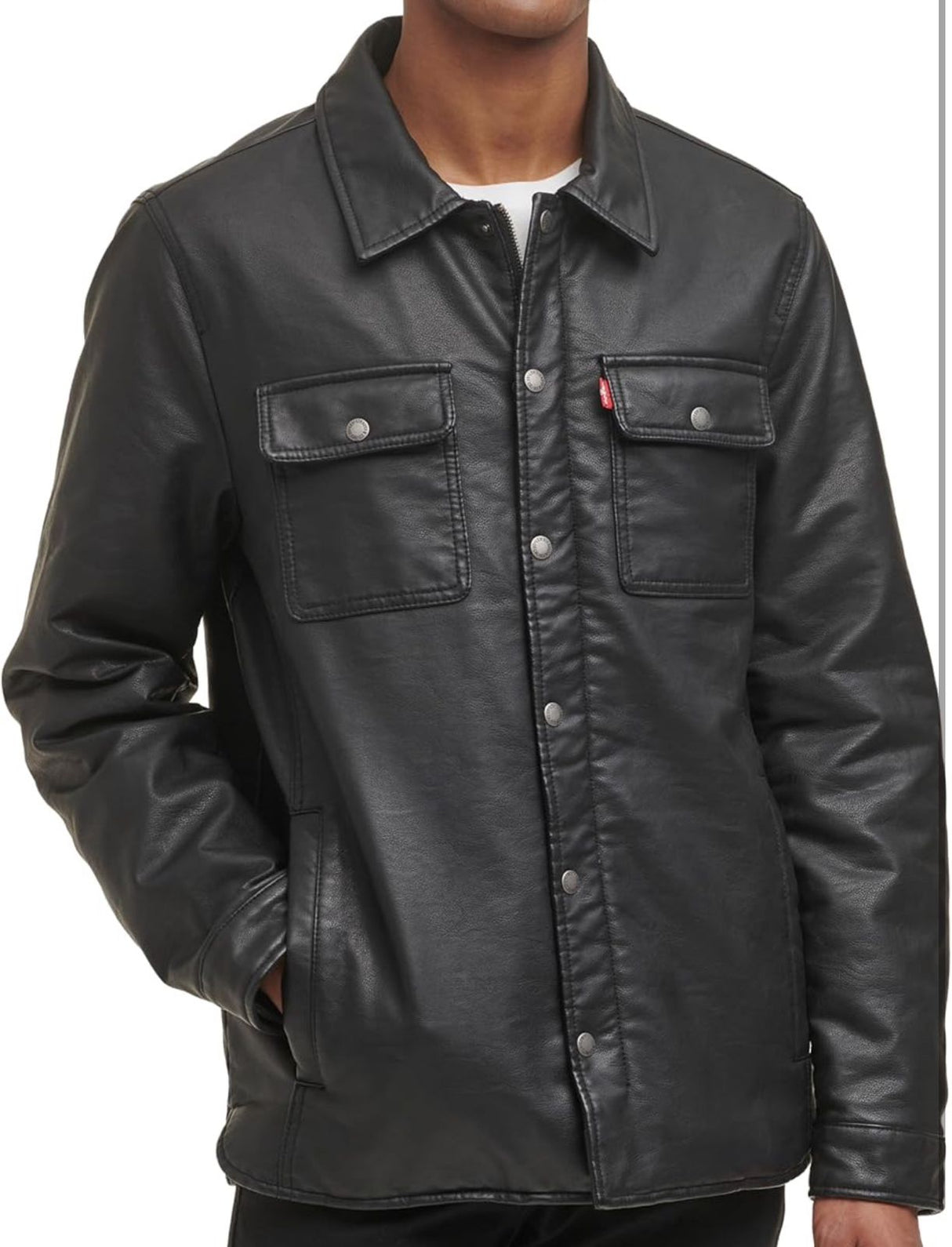 Levi’s Faux Brown Leather Sherpa-Lined Jacket for Men
