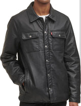 Levi’s Faux Brown Leather Sherpa-Lined Jacket for Men