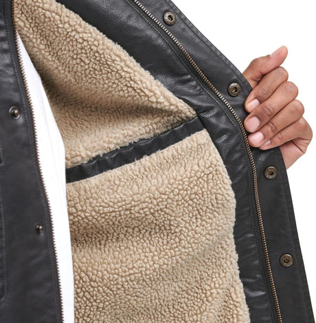 Levi’s Faux Brown Leather Sherpa-Lined Jacket for Men