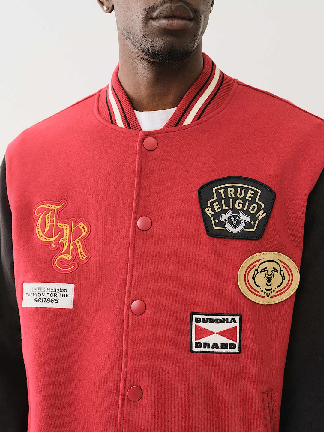 True Religion Men’s Varsity  Jacket – Red&Black (Ah-USA)