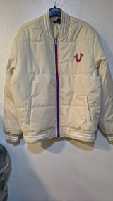True Religion two-tone zip puffer Men jacket _ Beige
