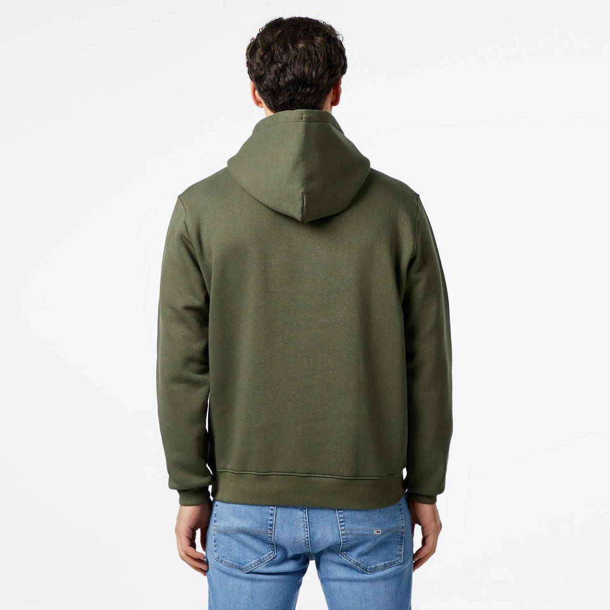 Tommy Jeans Men’s Olive Green Linear Logo Hoodie