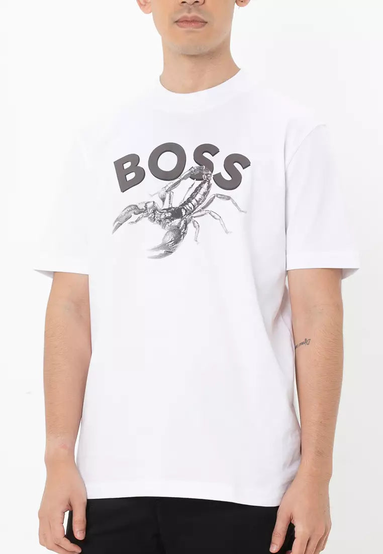 BOSS Men T-Shirts Te.Bossfish White Cotton