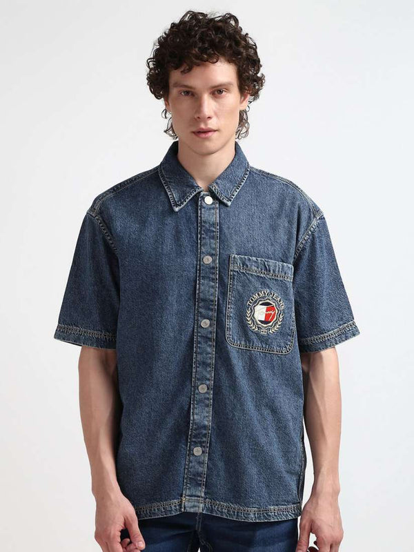 Tommy Jeans unisex denim overshirt in indigo wash