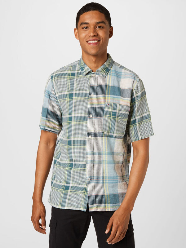 Tommy Hilfiger – Madras – Kurzärmliges Hemd in Hellblau