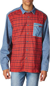 Vintage tommy hillfigure long sleeve jean with flannel button down shirt.