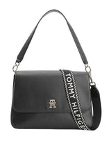Tommy Hilfiger Women’s Black Shoulder Bag with Logo Strap