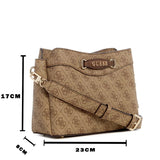GUESS Women’s Brown Monogram Shoulder Bag – Sophisticated Everyday Style