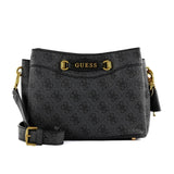 GUESS Women’s Black Monogram Shoulder Bag – Elegant Everyday Carry