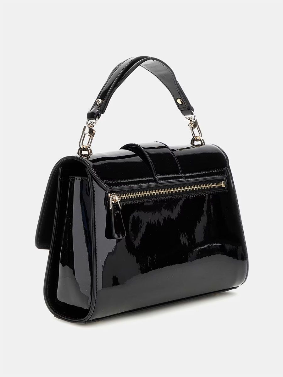 Guess Nolana Patent Mini Handbag Black