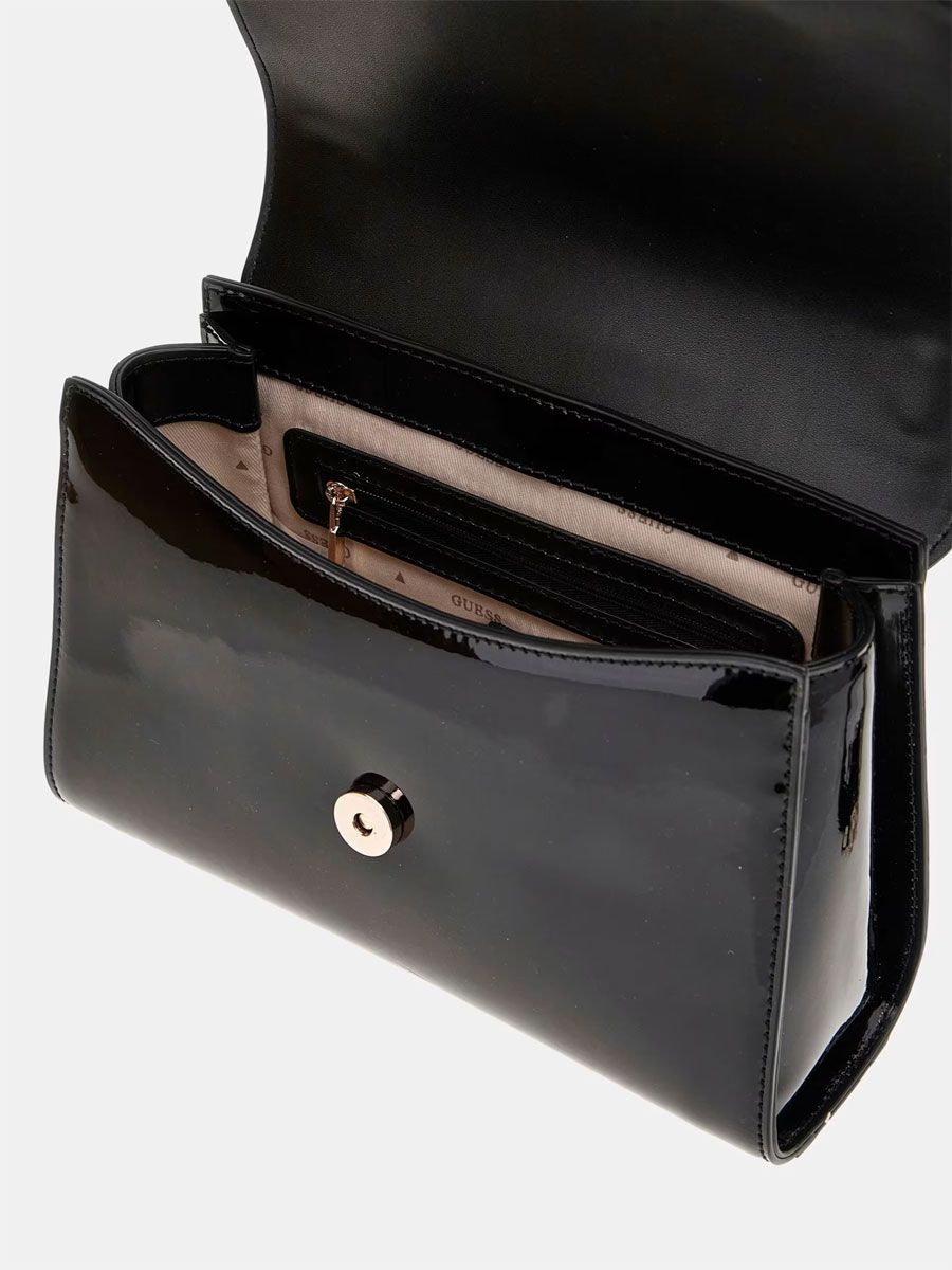Guess Nolana Patent Mini Handbag Black