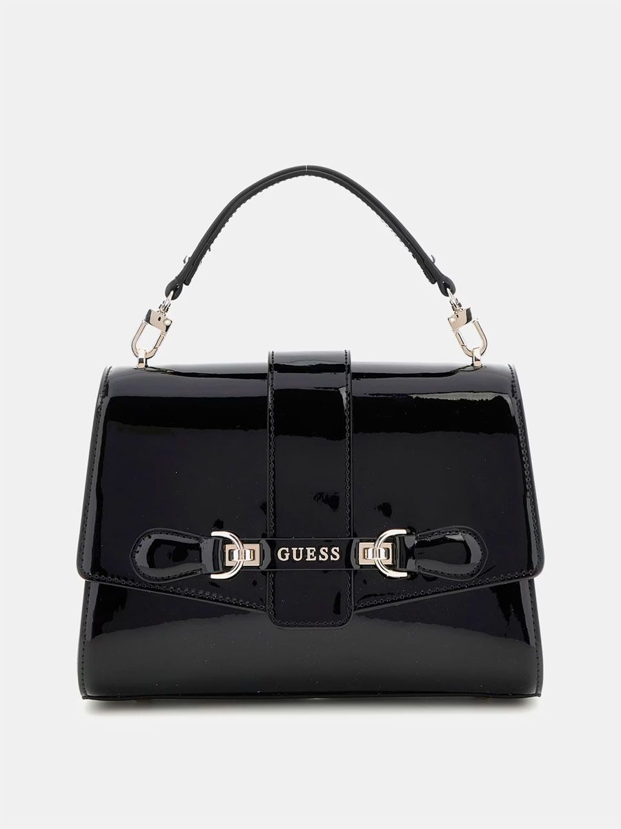Guess Nolana Patent Mini Handbag Black