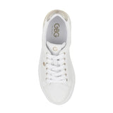GUESS  Women’s White Platform Sneakers with Silver Detail