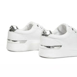 GUESS  Women’s White Platform Sneakers with Silver Detail