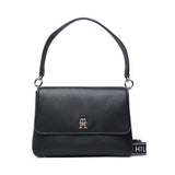 Tommy Hilfiger Women’s Black Shoulder Bag with Logo Strap