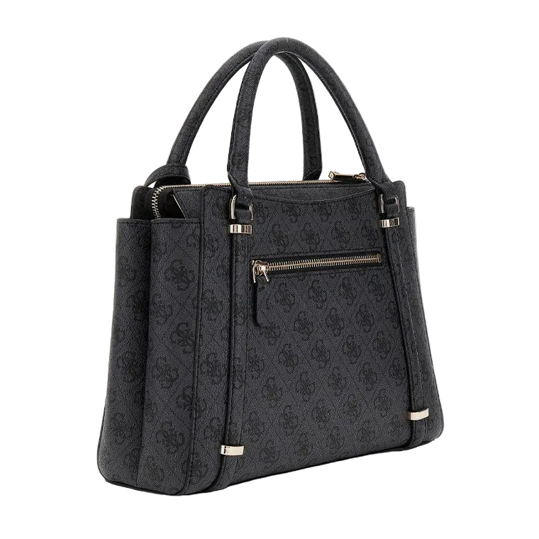 GUESS Eco Erica 2 Compartment Satchel Coal Logo