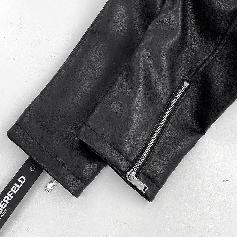 Karl Lagerfeld Men's Faux-Leather Moto Jacket