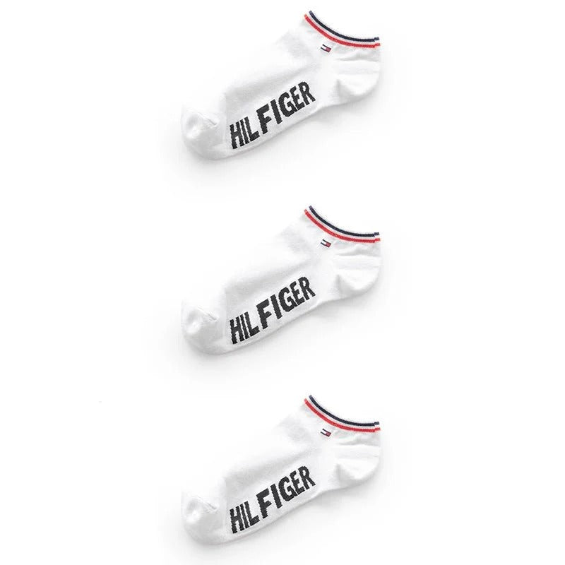 TOMMY HILFIGER COTTON ANKLE 3-PACK SOCKS