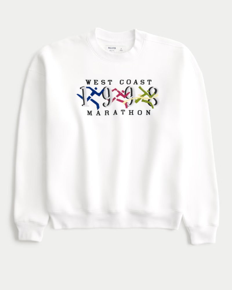 Hollister - Boxy West Coast Marathon Graphic Crew Sweatshirt