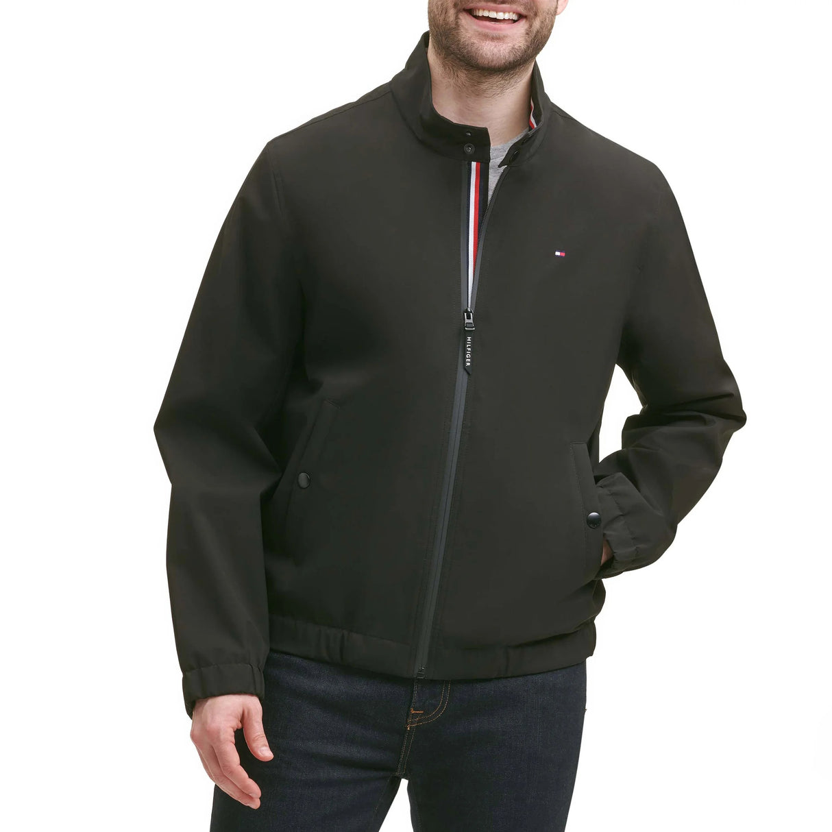 Tommy Hilfiger Men’s Black Lightweight Zip-Up Jacket