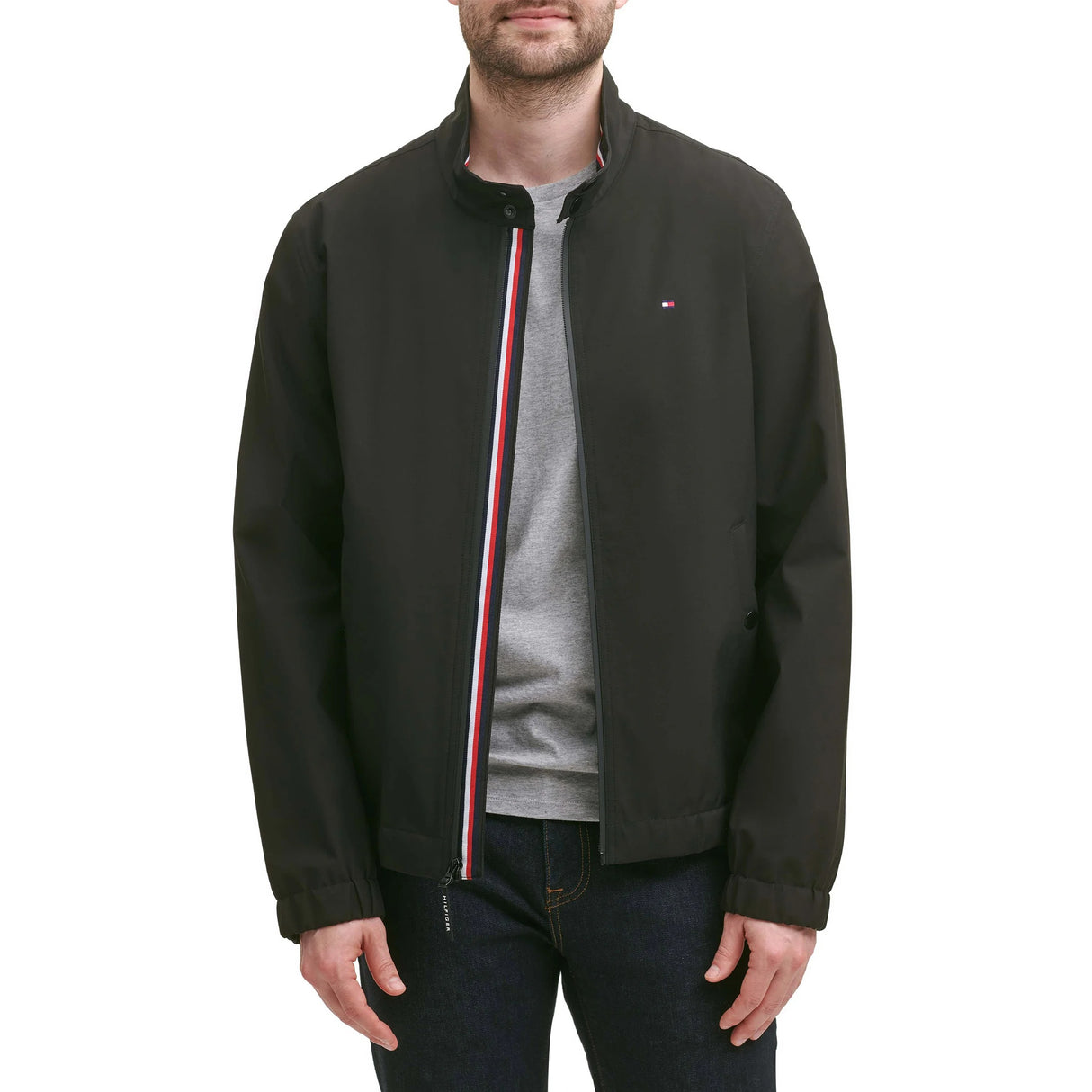Tommy Hilfiger Men’s Black Lightweight Zip-Up Jacket