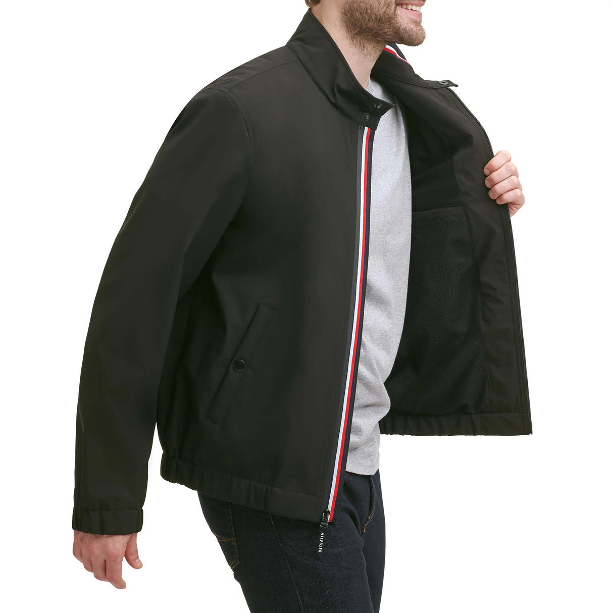 Tommy Hilfiger Men’s Black Lightweight Zip-Up Jacket