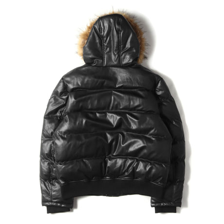 TOMMY HILFIGER - PU leather hooded padded jacket
