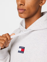 Tommy Jeans Men’s Gray Flag Logo Hoodie - Gray
