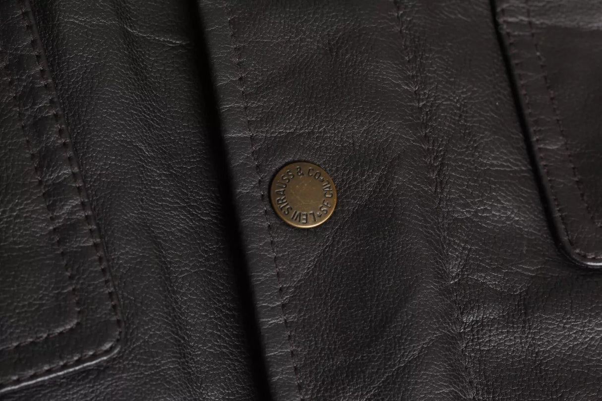 Levi’s Faux Brown Leather Sherpa-Lined Jacket for Men