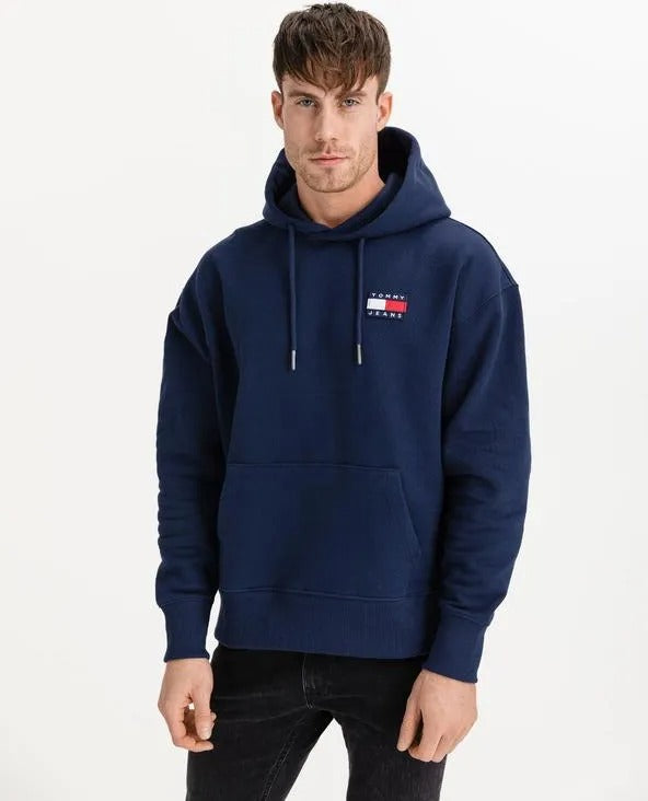 Tommy Jeans Men’s Navy Blue Flag Logo Hoodie