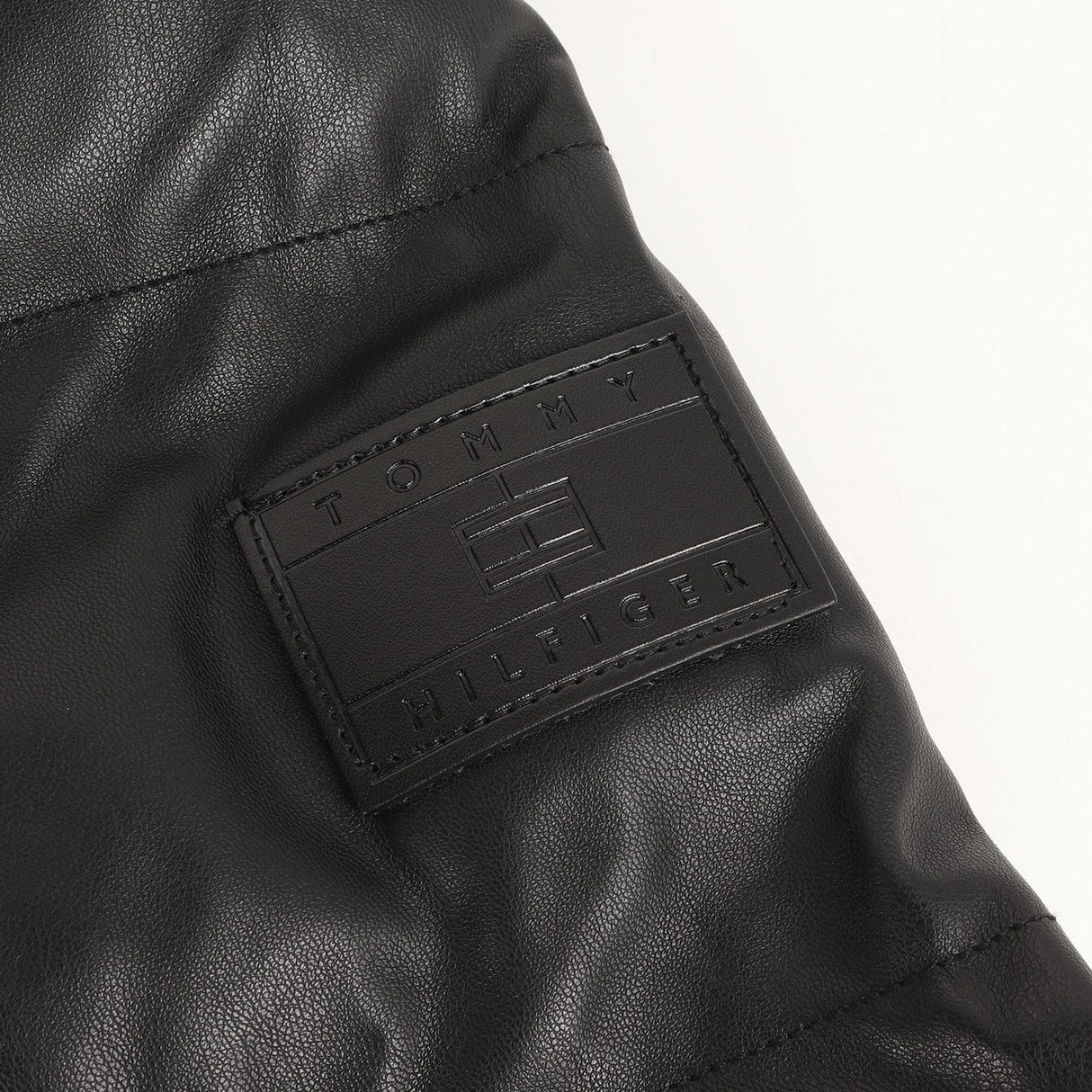 TOMMY HILFIGER - PU leather hooded padded jacket