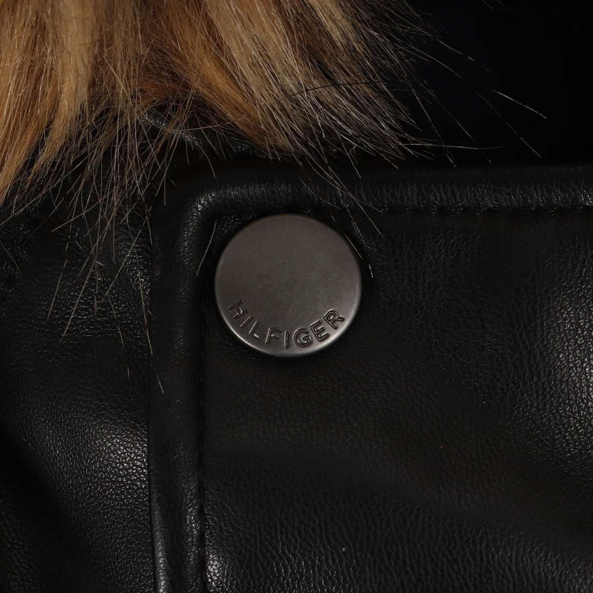 TOMMY HILFIGER - PU leather hooded padded jacket