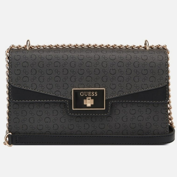 Guess Structured Logo Print Handbag