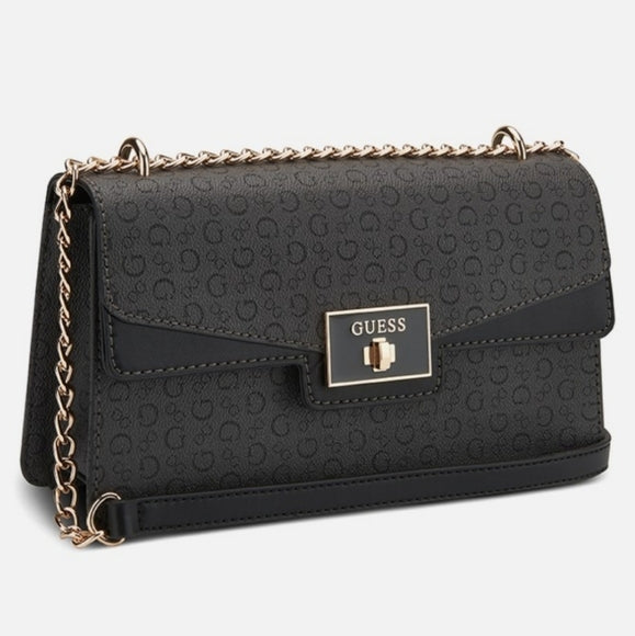 Guess Structured Logo Print Handbag