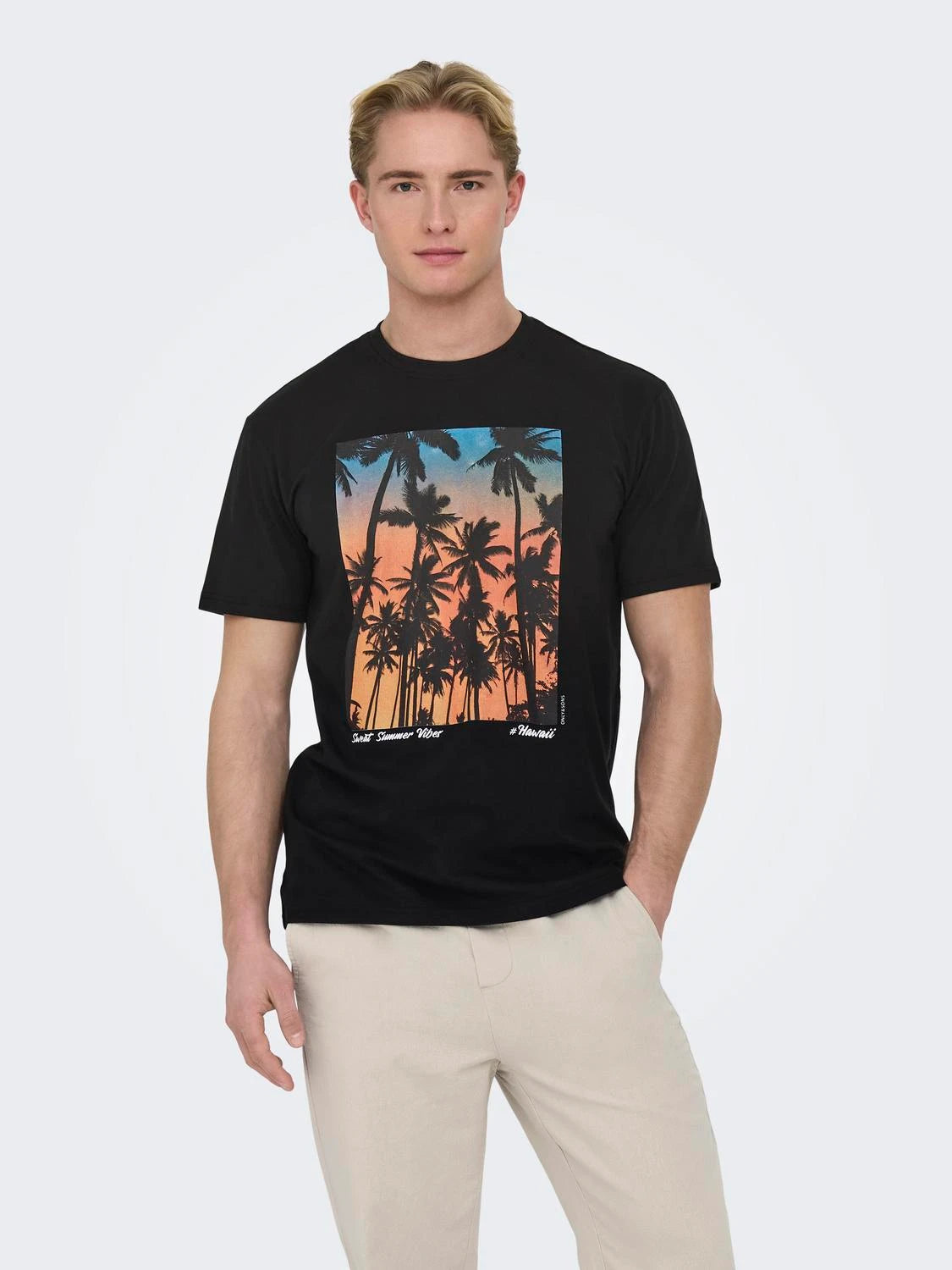 Only & Sons ONSKOLTON - Print T-shirt - black